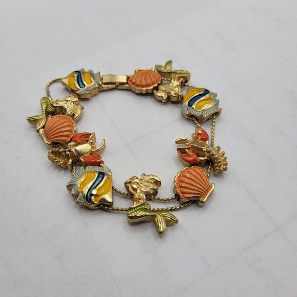 Gold Charm Mermaid Tennis Bracelet - Picture 2 of 6